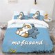 thumbnail image 1 of Cute Kitten Duvet Cover Pillow Case Mofusand Shark Cat Bedding Set Size Teen Gift Room Decor set Bed Sheets, 1 of 5
