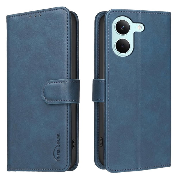 Funda Billetera para Xiaomi Redmi Tubo5 Protección RFID y Soporte Ajustable Azul