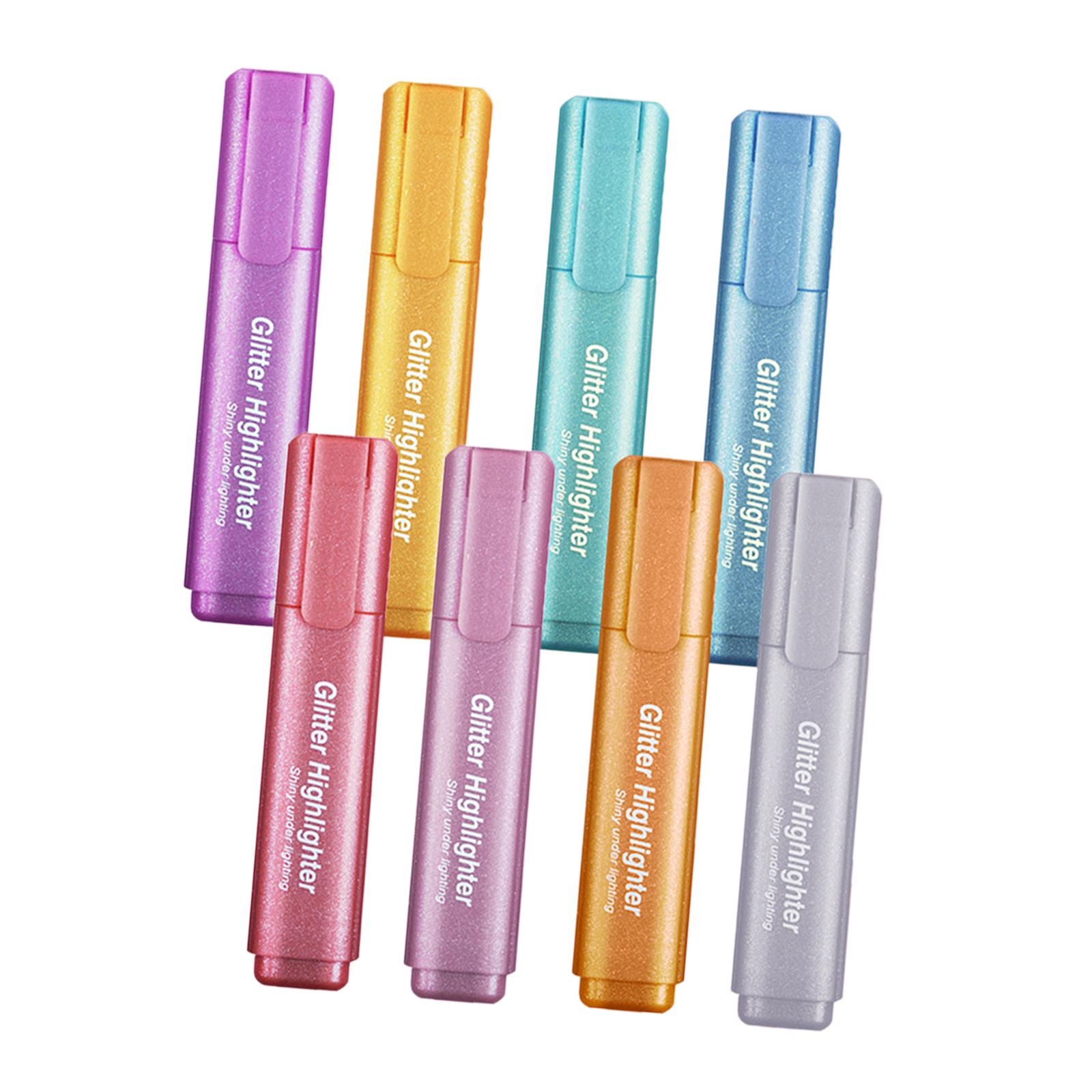 Bothyi - 8 Rotuladores Fluorescentes De Colores Surtidos Con Punta De Cincel Para Oficina