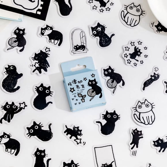 Stickers OBUJOPAL de gatitos lindos para scrapbooking y bullet journal