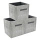thumbnail image 1 of Cubo de Almacenamiento REGALWOVEN, 3 Piezas de Contenedor de Tela con Asa para Estantes y Armarios, Cesta de Almacenamiento Plegable para Organizar Ropa y Libros Gris 11*11*11in, 1 of 6