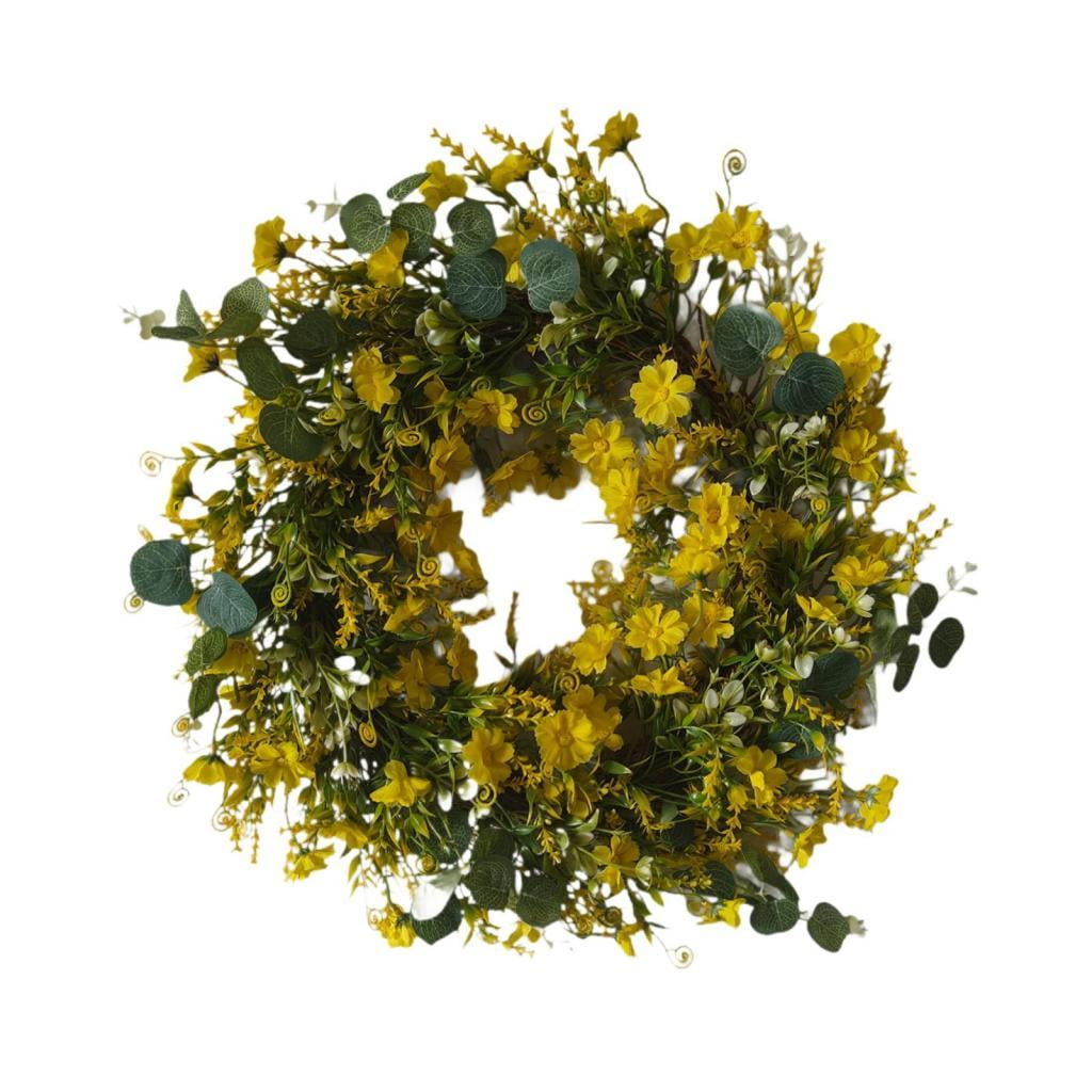 Magideal - Guirnalda De Flores Artificiales Para Ventana, Guirnalda Decorativa Para Primavera Y Verano, Corona Para Puerta, Para El Hogar, Fiesta De Cumpleaños, 35cm