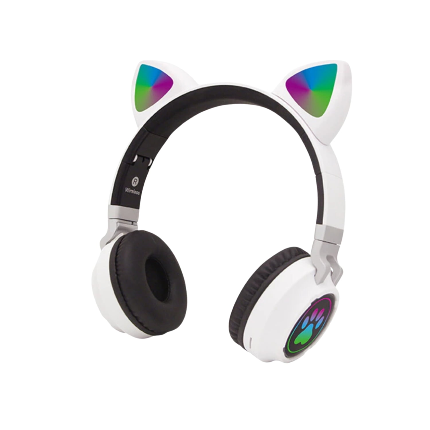 Importclick - Audífonos Inalámbrico Orejas Gato Led Wireless Bluetooth Blanco