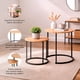 thumbnail image 4 of Set de Mesas de Centro redondas metal y madera Café, 4 of 6