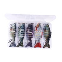 Magideal - 5X Luros De Pesca Cebos De Pesca Segmentada Crankbaits Compacto Vigorno Vigrador Swimbait Lento Hundimiento De Cebos Duros Para La Trucha De Carpa