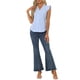 thumbnail image 2 of INSPIRE CHIC Blusa de Cuadros para Mujer de Regreso a Clases con Cuello en V y Mangas con Volantes Azul Talla L, 2 of 6