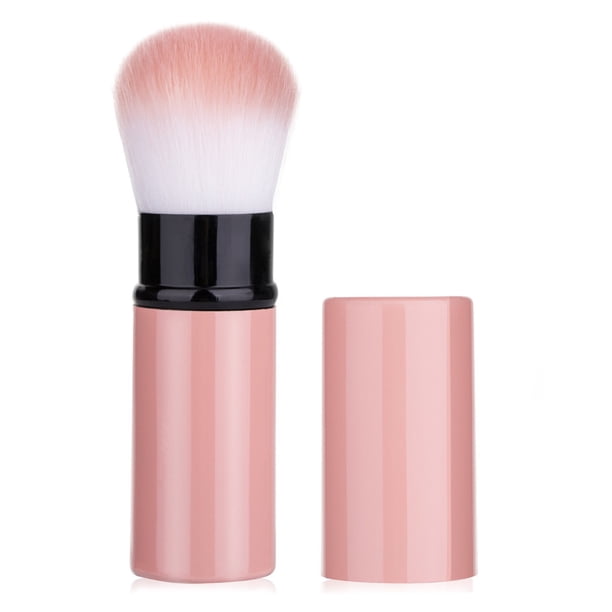 Brocha de maquillaje retráctil, brocha de viaje para rubor con funda