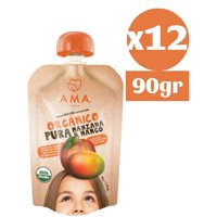 Ama Time - Pack 12X Ama Pure Fruta Manzana Mango Orgánico Papilla Compota