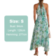 thumbnail image 4 of Vestido floral para mujer, largo de verano, cuello en V, estilo bohemio, elegante, de cintura alta, informal, vintage, para playa., 4 of 5