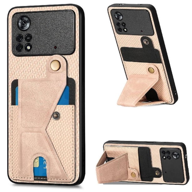 Funda Resistente para Xiaomi Poco X4 Pro 5G con Tarjetero y Soporte, Diseño Magnético Blanco