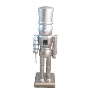 Bothyi - Figura De Cascanueces De Navidad, Regalo De Navidad, Figura De Cascanueces Para Chimenea, Color Plata