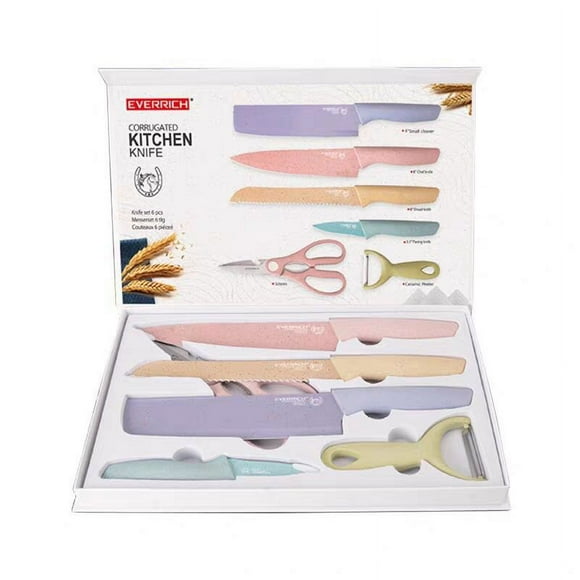 Set De Cuchillos 6 Piezas Recubrimiento Ceramica