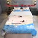 thumbnail image 1 of 3pcs Blonde Red Eyed Female Anime Sky Flower Theme Bedding Set Multi Color Print, 1 of 5