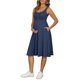 thumbnail image 4 of INSPIRE CHIC Vestidos de maternidad para mujeres, línea A sin mangas, vestido de verano con vuelo y bolsillos, talla 2XL, azul, 4 of 6