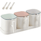 thumbnail image 1 of Juego de 3 azucareros con cucharas y tapas. Contenedores de alta capacidad para especias y condimentos. Tarro de cristal para especias, ideal para el hogar, la cocina y la cafetería., 1 of 5