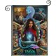 thumbnail image 1 of Raya y el Último Dragón-bandera de jardín temática. Regalo perfecto para fans, amigos y familiares, ideal para actividades al aire libre y decoración de fiestas.28CM*45CM, 1 of 5