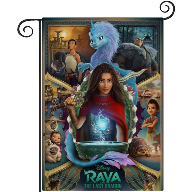 Raya y el Último Dragón-bandera de jardín temática. Regalo perfecto para fans, amigos y familiares, ideal para actividades al aire libre y decoración de fiestas.28CM*45CM