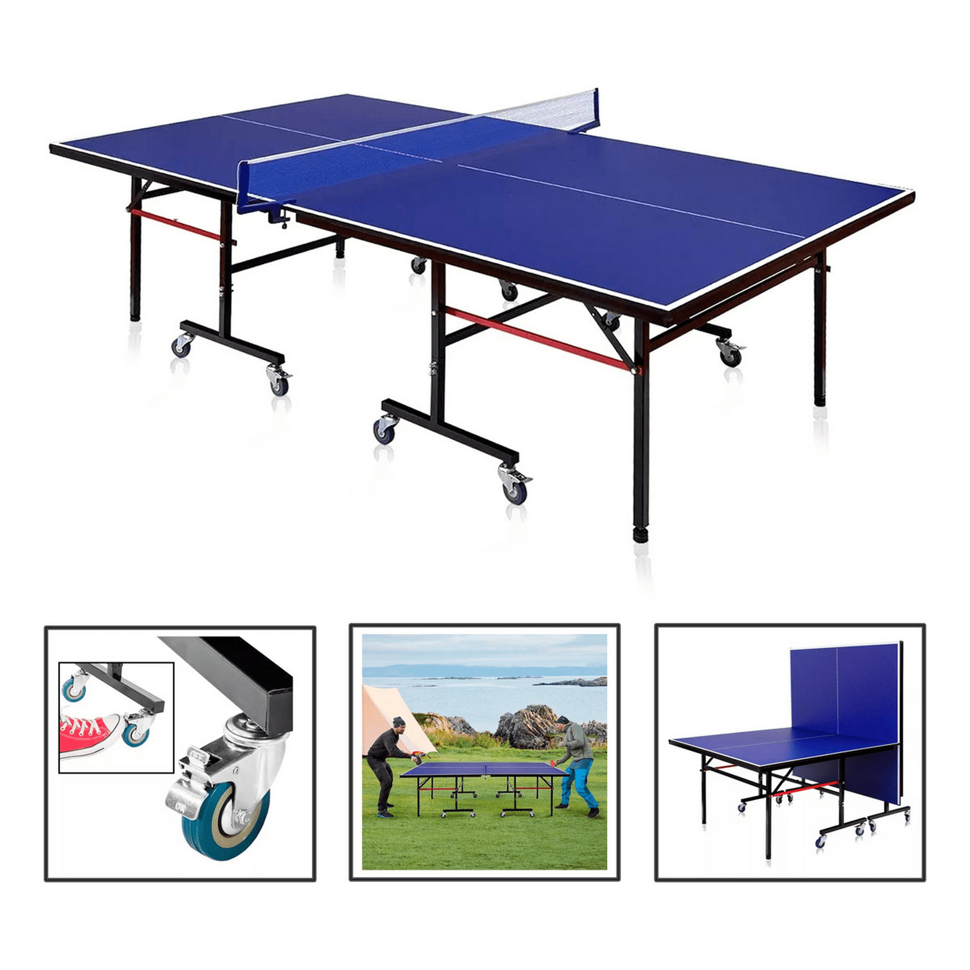 Genérico - Mesa De Ping Pong Plegable 274x152 Cm Con Ruedas