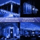 thumbnail image 4 of Cortina de luces de hadas azules con control remoto y temporizador de 8 modos para dormitorio, luces colgantes navideñas con enchufe USB para exteriores, bodas, fiestas, jardín, pared y decoración., 4 of 6