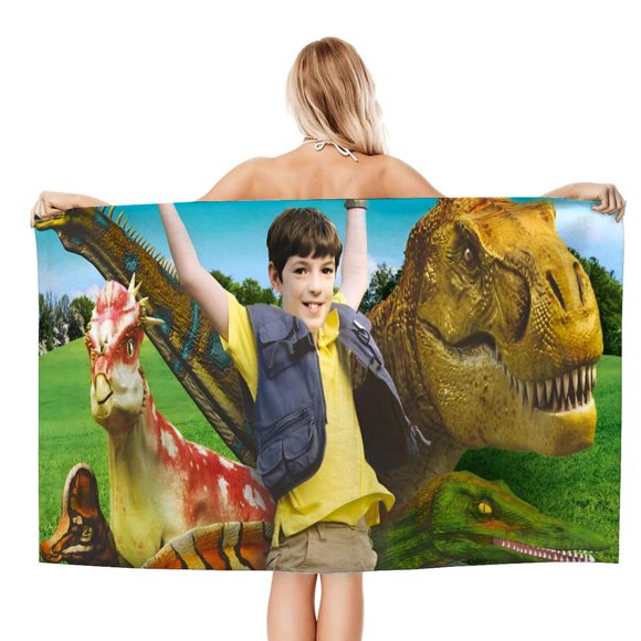 Dino Dan Toalla de playa de secado rápido con diseño temático, regalo para mujeres y niñas, ideal para cumpleaños, fans, amantes de la música, uso en la playa o al aire libre, 78 × 160 cm