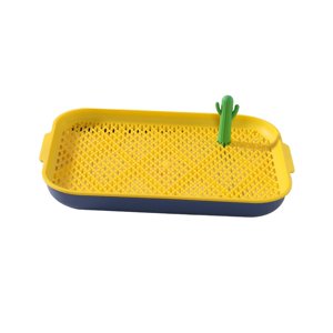 Ioensy - Bandeja De Entrenamiento De Malla Para Inodoro Para Perros, Caja De Arena Para Perros Pequeños Y Medianos, Azul Y Amarillo