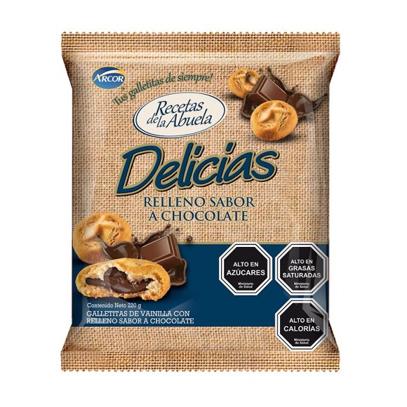 Galleta Delicia Rellena Chocolate, 220 g