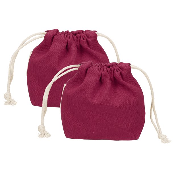 Uxcell 2 piezas bolsa de maquillaje con cordón, bolsa cosmética de lona de 4.7" organizador de artículos de tocador para accesorios de viaje, burdeos