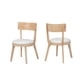 thumbnail image 1 of Set of 2 Modern Upholstered Dining Chairs, Rubberwood, Natural + Beige, 1 of 3