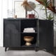 thumbnail image 2 of Modern Black Wood Storage Cabinet, 31in Accent Cabinet with Embossed Door for Living Room, Bedroom, or Entryway, 2 of 3