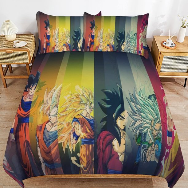 Dragon-Ball Dragon Ba-ll Dragon-Ball Dragon Ba-ll Bedding Set Sheet Set for Kids Adults,All Season Lightweight