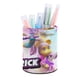 thumbnail image 1 of Bearbrick-theme Cylinder Pen Holder Pencil Organizer with Flannel Lining PVC Leather Material Cardboard Base for study work 10*8CM, 1 of 6