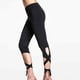 thumbnail image 3 of Mallas cortas de yoga para mujer, ajustadas y envolventes, con lazos (negro, talla L), 3 of 5
