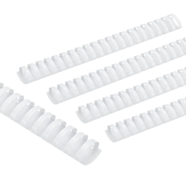 Uxcell 32mm (1/1/4") Peines de Encuadernación de Plástico, 10 Piezas Espinas de Encuadernación de 21 Anillos Capacidad de 265 Hojas Tamaño Carta para Encuadernar Hojas de Papel, Blanco