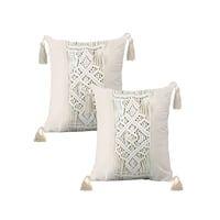 Genérico - Set De 2 Fundas De Cojin Con Estilo Bohemio 45X45Cm Beige 02