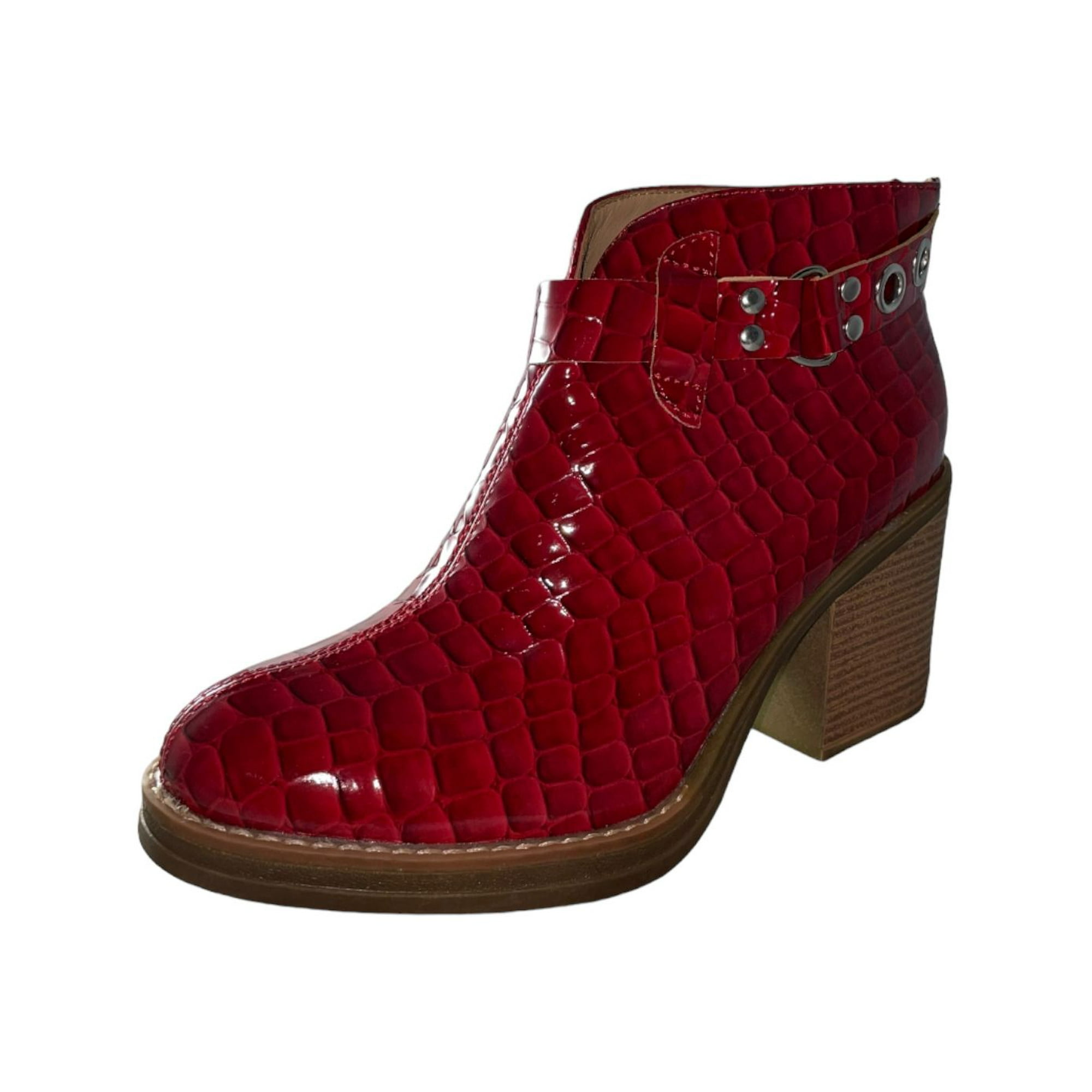 Danicolle Calzado - Botin Rojo Croco Correa