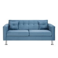 Bodevir - Sofa New Retro 3C Felpa 12 Azul Petroleo