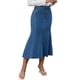 thumbnail image 4 of INSPIRE CHIC Faldas Maxi de Mezclilla para Mujeres de Cintura Alta Ajuste Casual y Acampanado Falda Larga de Jean Azul, 4 of 6
