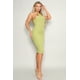 thumbnail image 2 of Saronite Vestido Midi de Punto, de Corte Alto, sin Mangas, Ajustado, con Espalda Nadadora y Cremallera en la Espalda, Color Pistacho (para Mujer), 2 of 4