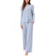 thumbnail image 1 of INSPIRE CHIC Conjunto de Pijamas para Mujer Cuello Redondo Manga Larga Ropa de Dormir Suave Pijamas Ropa de Casa con Bolsillo XS Azul, 1 of 6