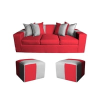 Genérico - Sofa + Puff Benjamin Burdeogris