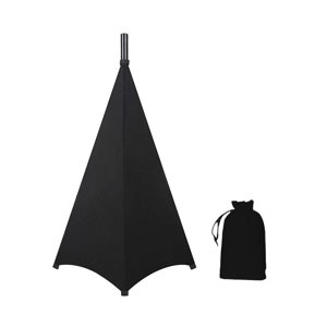 Magideal - Cubierta De Soporte De Altavoz Con Luz Para Dj, Altura Ajustable Con Bolsa De Almacenamiento, Práctico De Usar, Soporte Para Trípode, Falda De Malla Negro 2 Lados