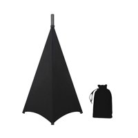 Magideal - Cubierta De Soporte De Altavoz Con Luz Para Dj, Altura Ajustable Con Bolsa De Almacenamiento, Práctico De Usar, Soporte Para Trípode, Falda De Malla Negro 2 Lados