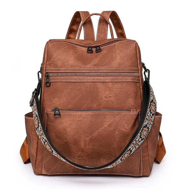 Fashion Multipurpose Women's Backpack Lightweight Girls Retro Backpack Large Capacity Leisure Travel Dual-purpose Shoulder Bag