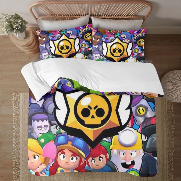 brawl stars Soft 3D Printed Duvet Cover Bedding Set with Comforter Cover 3 Piece Set