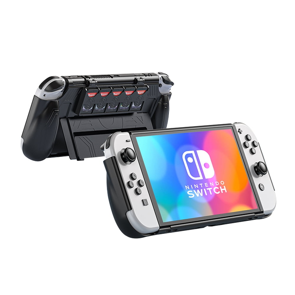 Genérico - Funda Protectora Para Nintendo Switch Oled Con Ranuras Para Tarjetas Enchufables, Accesorios Integrados Para La Consola Portátil-negro