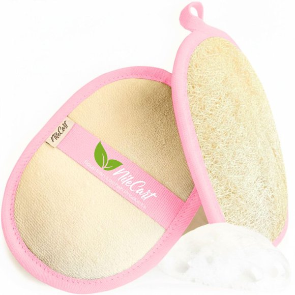 Lufa NileCart rosa, paquete de 2, 17 cm, natural