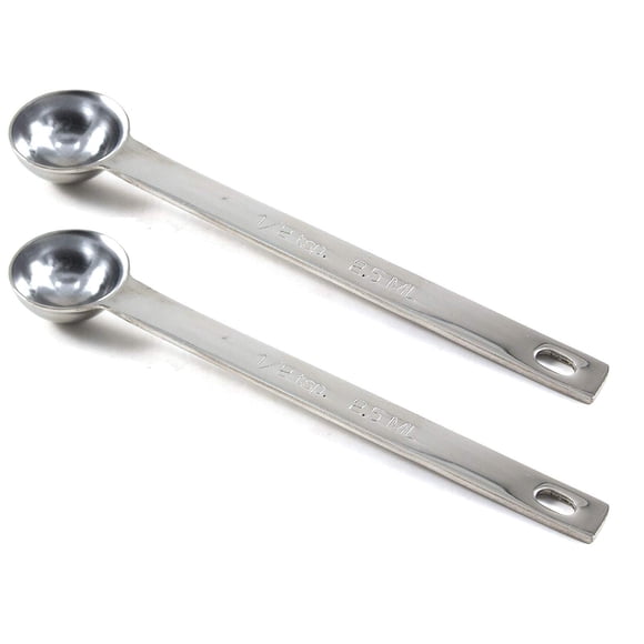 Cucharas medidoras RSVP International 10 cm plateadas (paquete de 2)