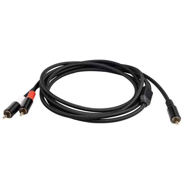 Cable de subwoofer 2RCA, divisor en Y, cable estéreo, conector estéreo para auriculares de sonido en hogar, transmisión , DVD, TV, , 1 M 1m