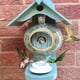 thumbnail image 2 of Casa y comedero para pájaros Moris Teal Teapot, de madera, cerámica y resina, ideal para jardín exterior (cian-azul)., 2 of 5