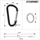thumbnail image 2 of Mosquetón STURME 2, anillo en D de aluminio, 24 unidades (surtido), 2 of 7
